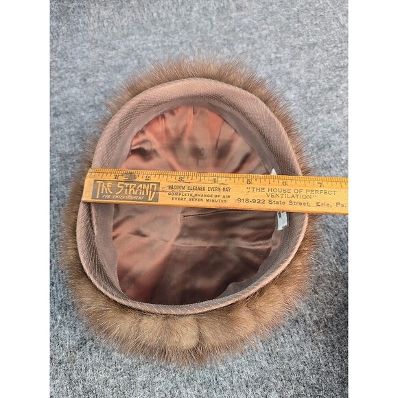 Vtg 1950-60s Real Mink Hat Fur Gimbels Brown Classy Dept Store Fashion - Picture 7 of 9